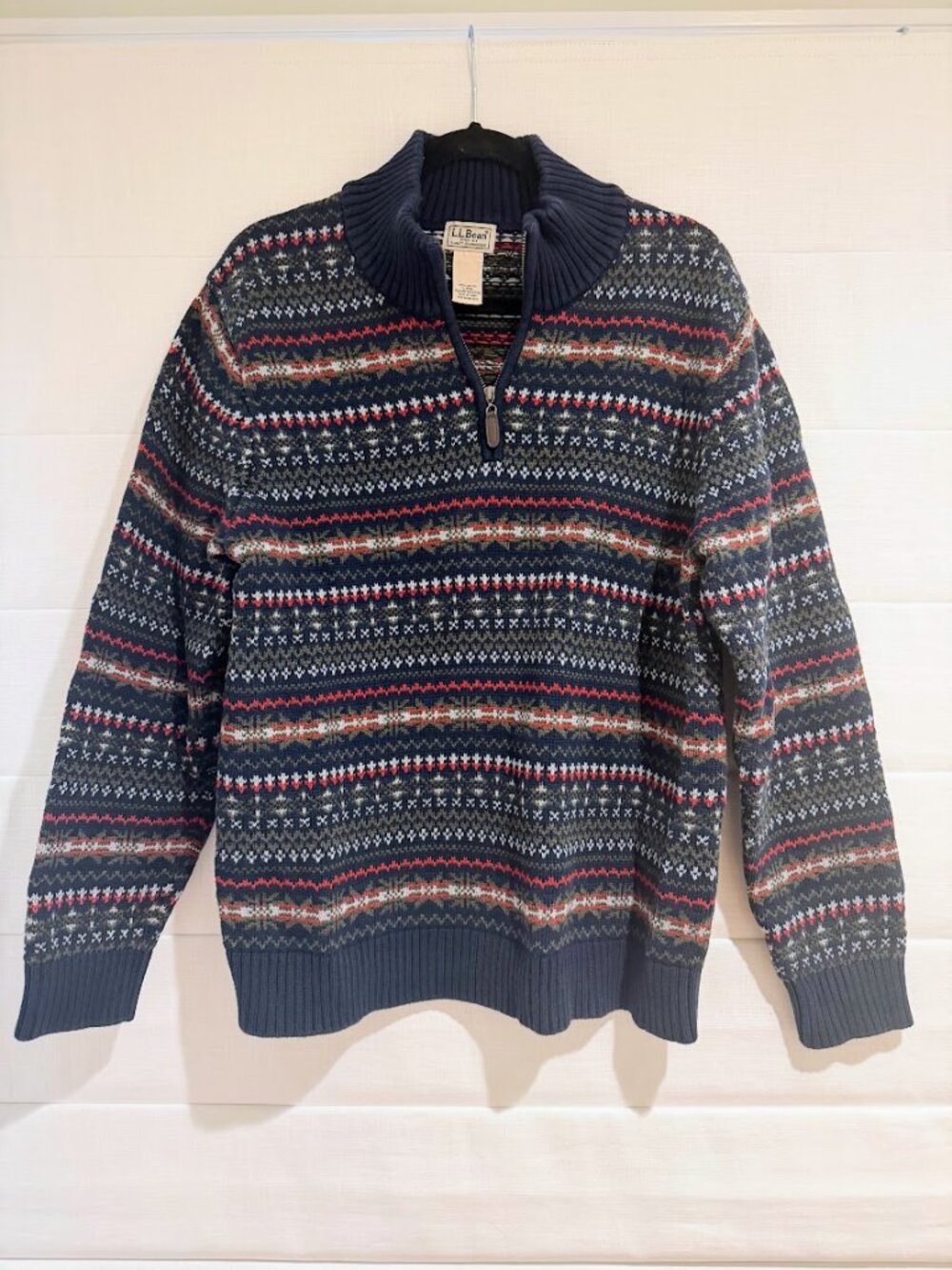 Men's L.L. Bean Half Zip Pattern Sweater